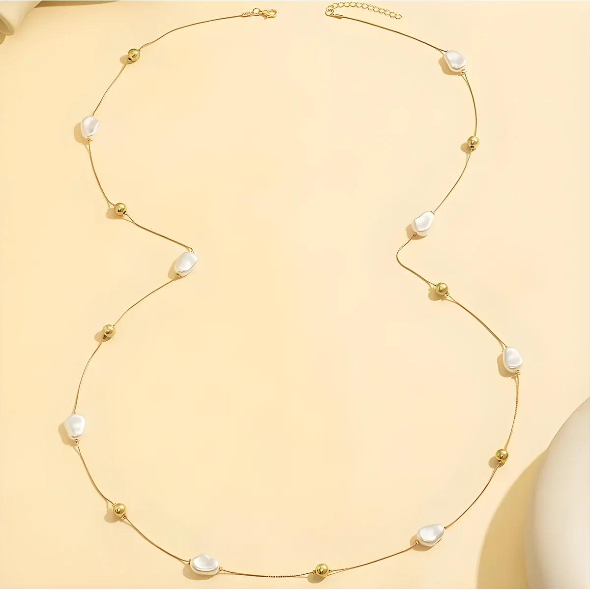 Y2K Irregular Pearl Long Chain Necklace for Women